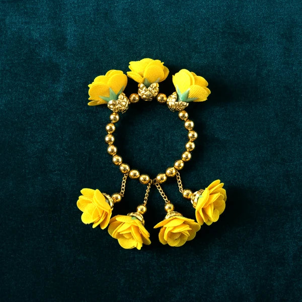 Haldi Kada Bracelet – Traditional Floral Wrist Accessory for Festive Occasions