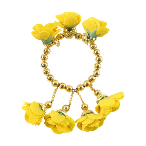 Haldi Kada Bracelet – Traditional Floral Wrist Accessory for Festive Occasions